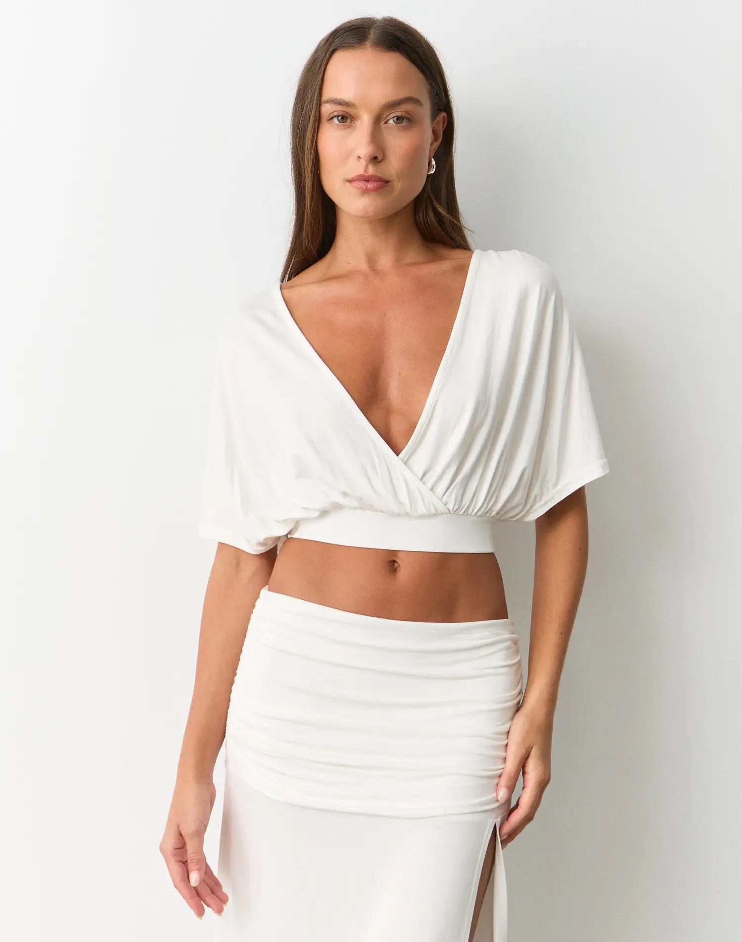 V Neck Cross Front Top