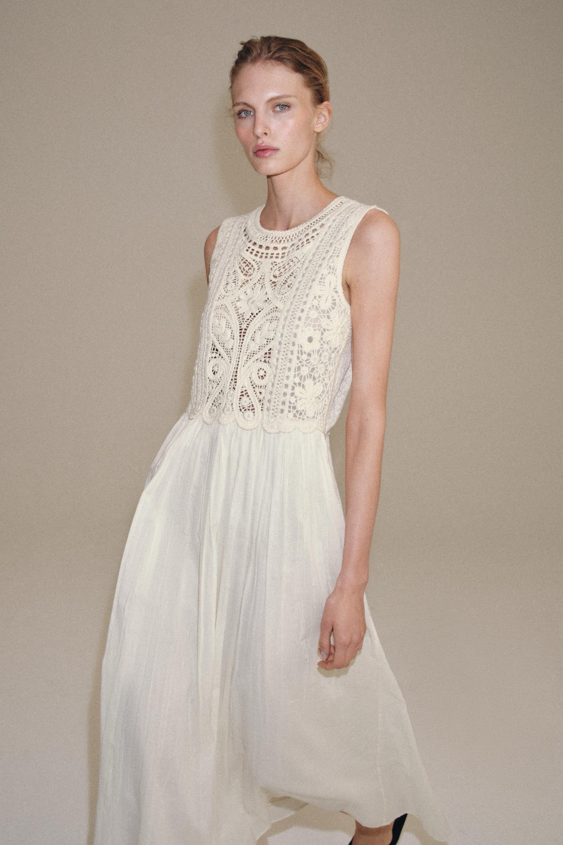 Embroidered Midi Dress