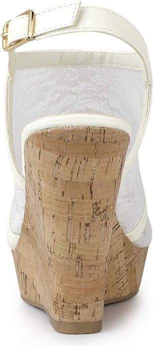 Lace Platform Wedge Sandals