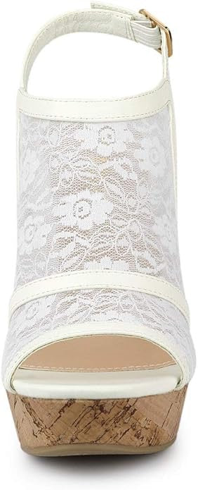 Lace Platform Wedge Sandals