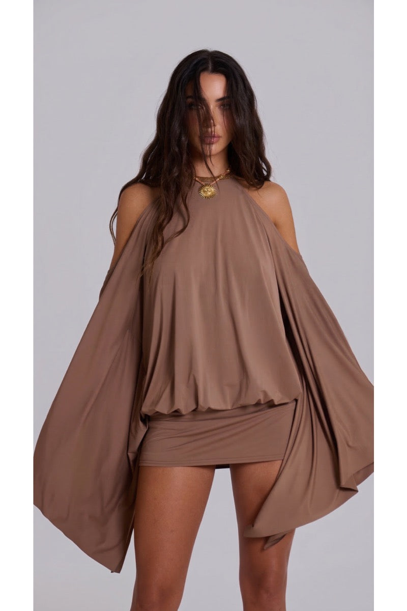 Butterfly Open-Back Mini Dress