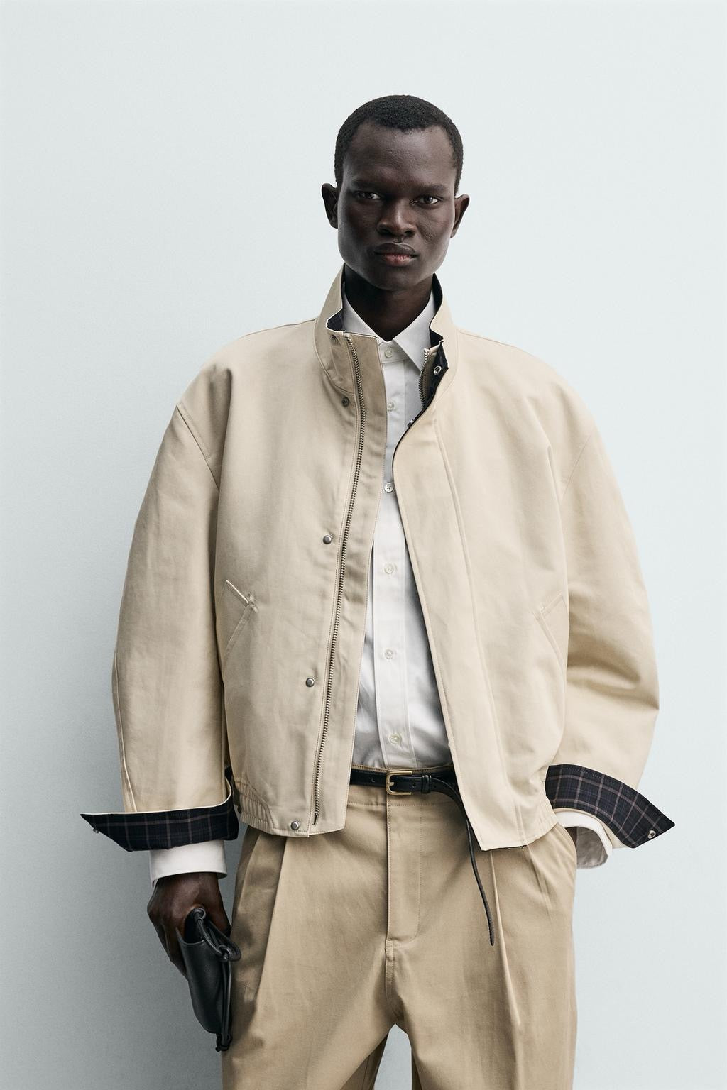 Contrasting Collar Jacket