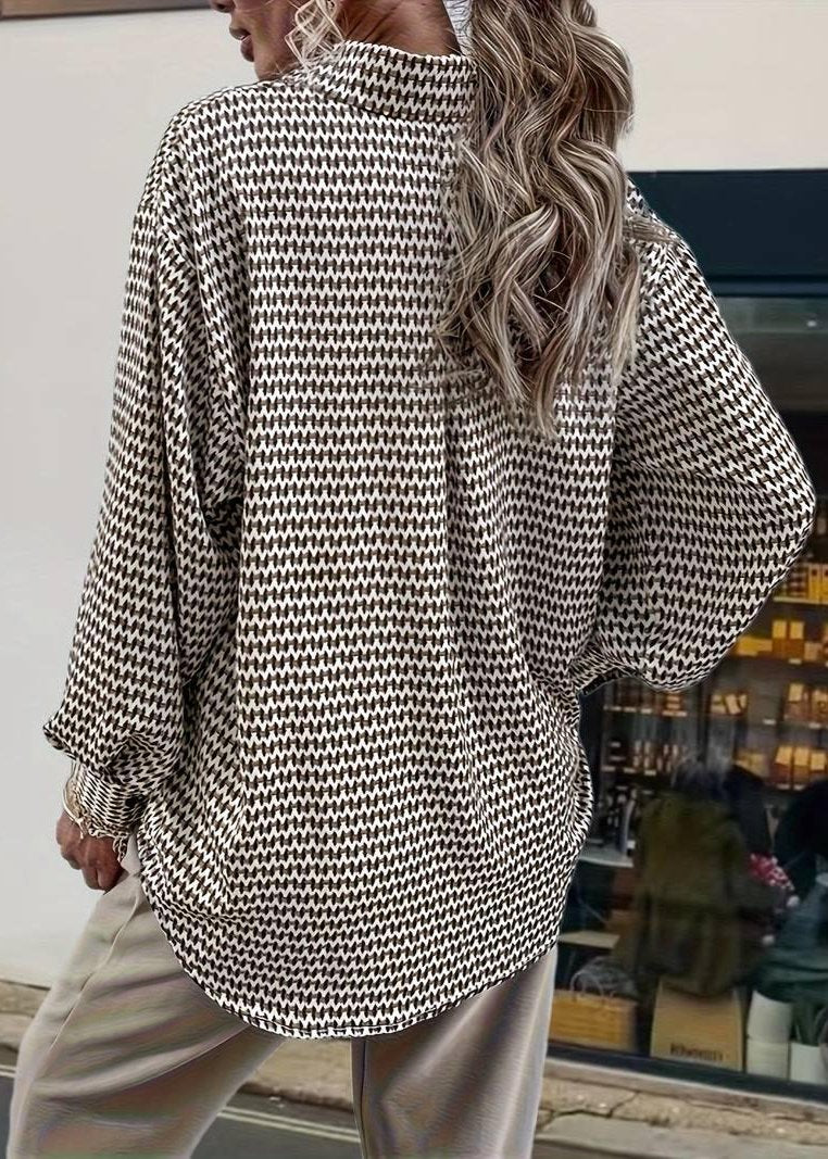 Vintage Printed Button-Up Shirt