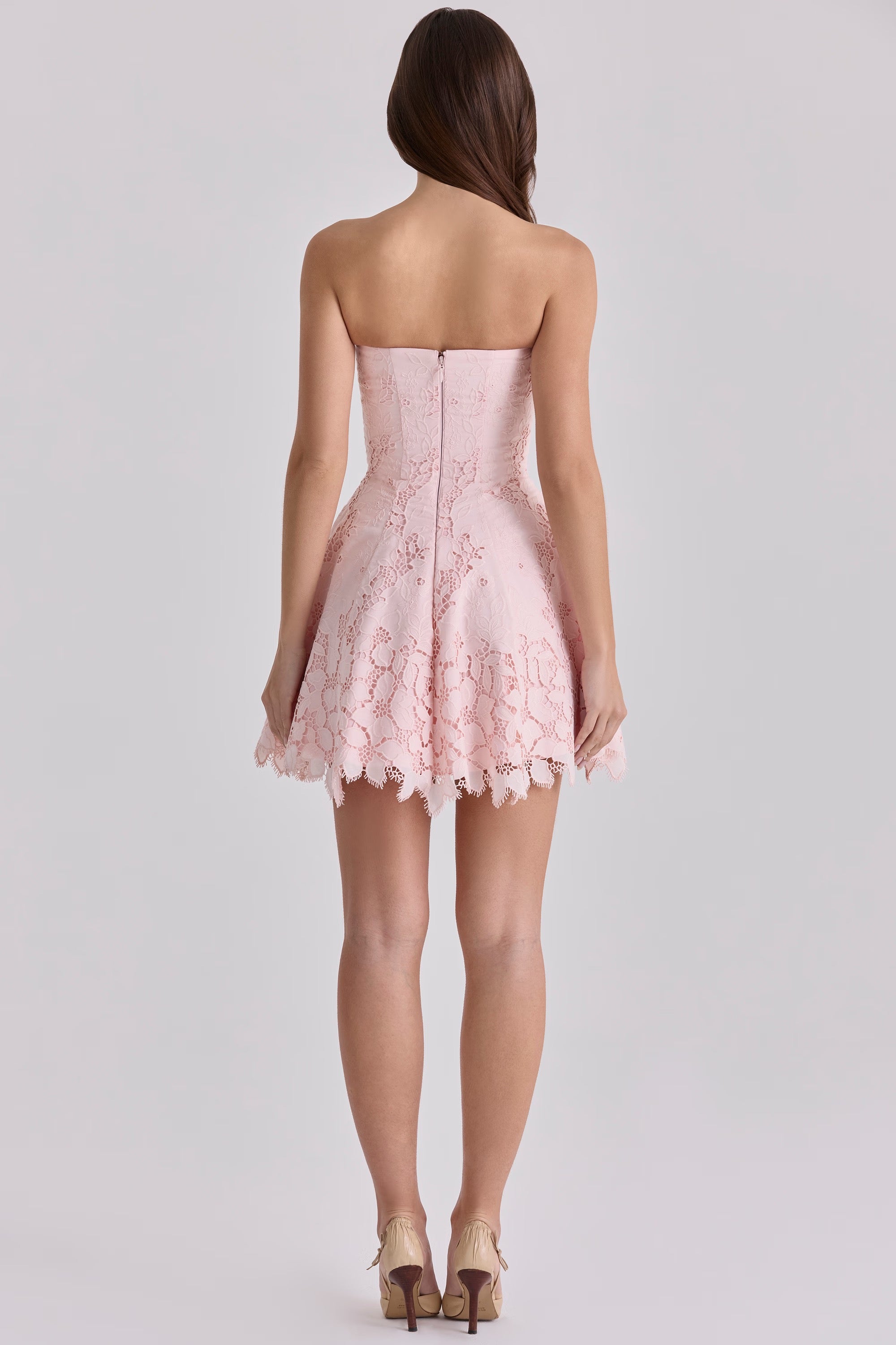 Pink Broderie Mini Dress