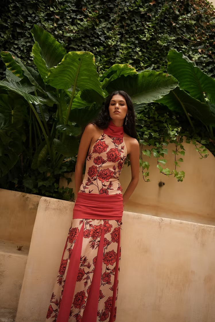Roseline - Dress red roses