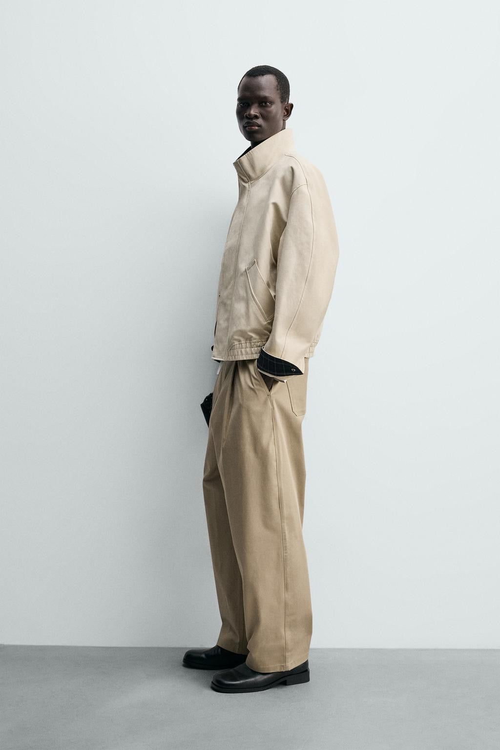 Contrasting Collar Jacket