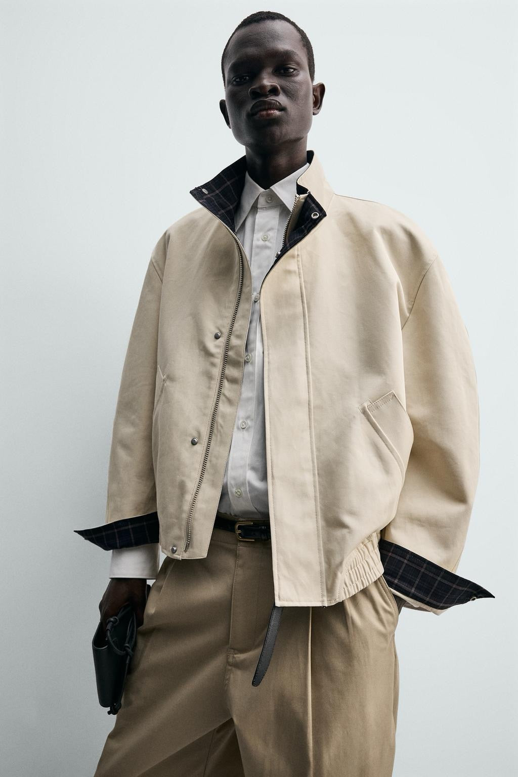 Contrasting Collar Jacket