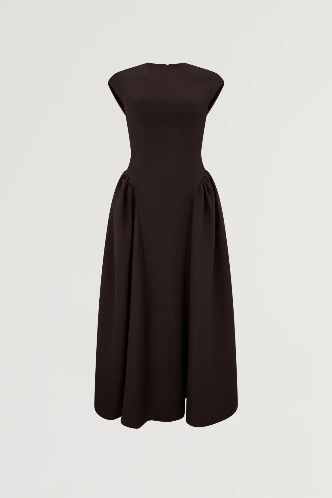 Cap Sleeve Gathered Midi Dress